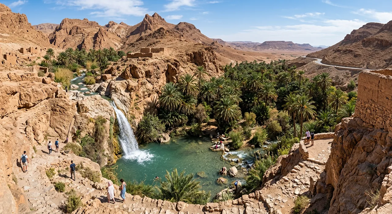Chebika Oasis and Waterfall